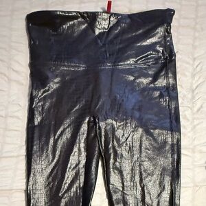 Spanx Faux Aligator Leggings Dark Brown Size Large
